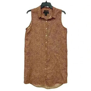 Tahari button down 100% Linen, flowy, COMFY summer shirt dress. Sz Medium